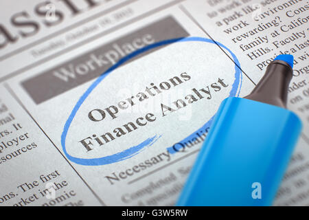 Apertura di lavoro finanziare operazioni di Analyst. Foto Stock