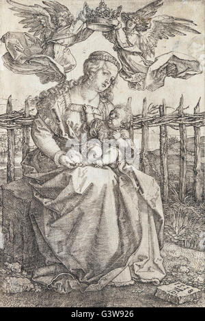 Albrecht Durer - Vergine incoronata da due angeli Foto Stock