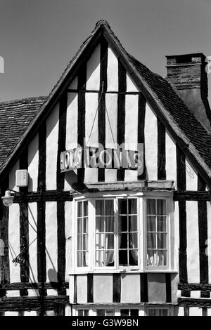 Vecchio Hovis ha segno pubblicità su una casa in legno, luogo di mercato Lavenham, Suffolk, Regno Unito Foto Stock