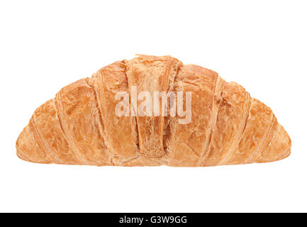 Croissant snack closeup isolati su sfondo bianco Foto Stock