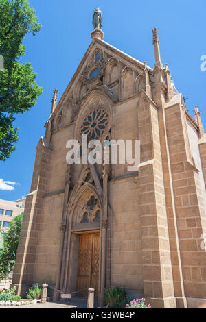 Cappella di Loreto nel centro cittadino di Santa Fe, New Mexico Foto Stock