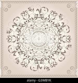 Mandala ornamento modello circolare in stile barocco Illustrazione Vettoriale