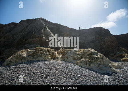 Una vista delle scogliere Weybourne e Spiaggia di Norfok. Foto Stock