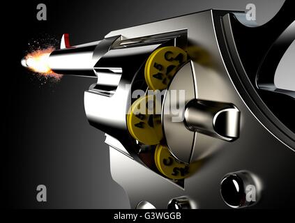Colpo di pistola isolato su uno sfondo bianco. Foto Stock