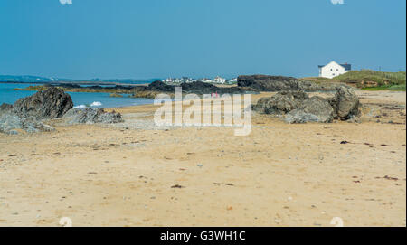 Vista da Porth Nobla, Rhosneigr, Anglesey Foto Stock