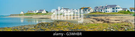 Vista panoramica del lungomare di Rhosneigr, Anglesey Foto Stock