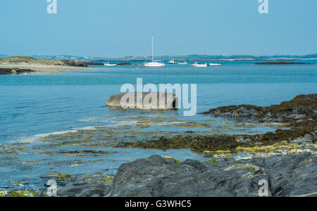 Vista della baia di Rhosneigr, Anglesey Foto Stock