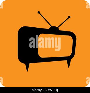Vettore. Figura Icona tv. Design piatto. Illustrazione isolato. Adatto per app, logo o elemento di design. Illustrazione Vettoriale