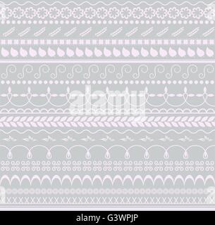 Vettore. Floral seamless pattern. Sfondo orizzontale per i tessili, carta o altre decorazioni. Rosa e grigio Illustrazione Vettoriale