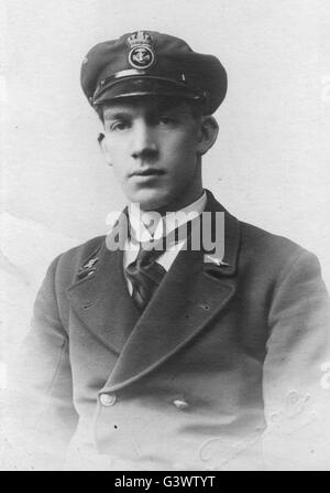 Royal Navy airman in uniforme WW1 Foto Stock