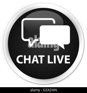 Live Chat isolati su Nero premium pulsante rotondo illustrazione astratta Foto Stock