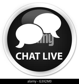Live Chat isolati su Nero premium pulsante rotondo illustrazione astratta Foto Stock