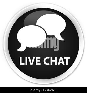 Live chat isolati su Nero premium pulsante rotondo illustrazione astratta Foto Stock