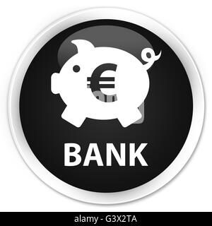 Banca (piggy box euro segno) isolati su Nero premium pulsante rotondo illustrazione astratta Foto Stock