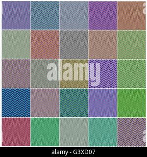 Chevron Patterns in rosso, blu, rosa, giallo Illustrazione Vettoriale