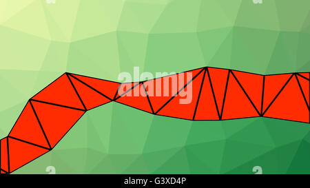 Abstract verde e rosso lowploly gradiente di tanti triangoli sfondo per utilizzare nel design Foto Stock
