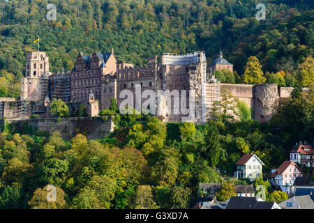 Castello, Germania, Baden-Württemberg, Kurpfalz, Heidelberg Foto Stock