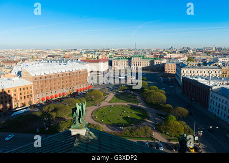 San Pietroburgo Panorama da San Isaak la cattedrale di Foto Stock