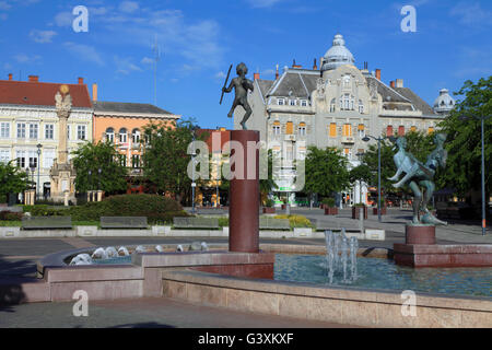 Ungheria Szombathely Fő tér principale piazza fontana Foto Stock