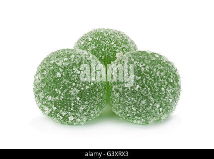 I canditi di round gelatine di frutta isolato su sfondo bianco Foto Stock