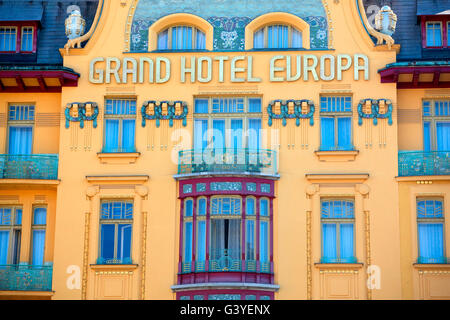 Europa hotel in piazza Venceslao a Praga Foto Stock