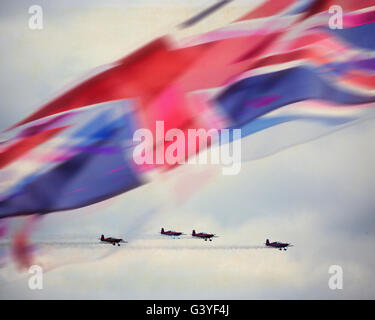Gran Bretagna: Lame Aerobatic Team Display e Union Jack Foto Stock