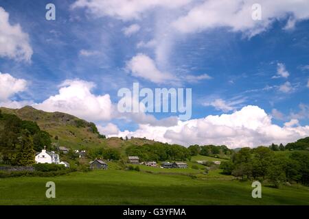 Little Langdale valley, Parco Nazionale del Distretto dei Laghi, Cumbria, Regno Unito, GB, Europa Foto Stock