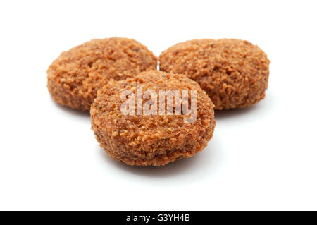 Falafel palle su sfondo bianco Foto Stock
