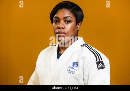 Nekoda Smythe-Davis durante l annuncio del team presso il British Judo centro di eccellenza, Walsall. Foto Stock