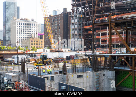 Hudson cantieri di costruzione con i commercianti, NYC, STATI UNITI D'AMERICA Foto Stock