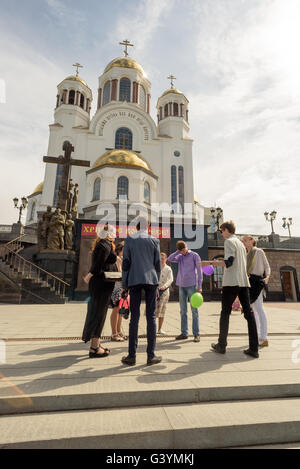 Chiesa sul sangue in onore di Tutti i Santi risplendenti nella terra russa Foto Stock