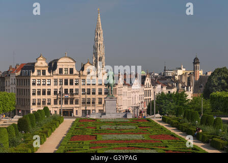 Vista città Mont des Arts Bruxelles Belgio Foto Stock