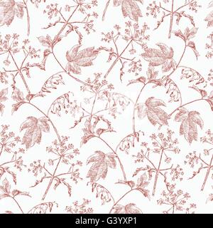 Seamless abstract disegnati a mano modello di onde. Splendido sfondo floreale Illustrazione Vettoriale