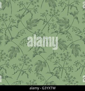 Seamless abstract disegnati a mano modello di onde. Splendido sfondo floreale Illustrazione Vettoriale