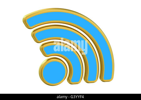 Simbolo Wi-Fi isolati su sfondo bianco Foto Stock