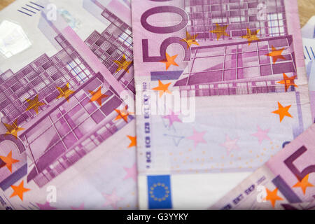 Cinquecento le banconote in euro Foto Stock