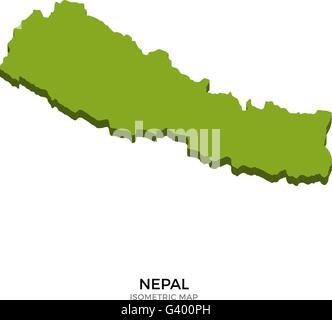 Mappa isometrica del Nepal dettagliata illustrazione vettoriale Illustrazione Vettoriale