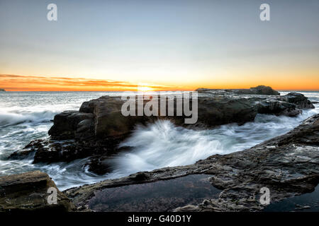 Motion Blur a sunrise, Werri Beach, Gerringong, Illawarra Costa, Nuovo Galles del Sud, NSW, Australia Foto Stock