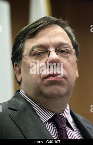 Brian Cowen parla di leadership Foto Stock