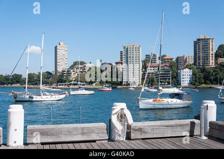 Lavender Bay da Milsons Point, il porto di Sydney, Sydney, Nuovo Galles del Sud, Australia Foto Stock