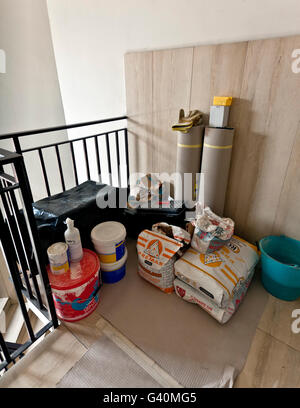 Stock di vari materiali da costruzione Foto Stock