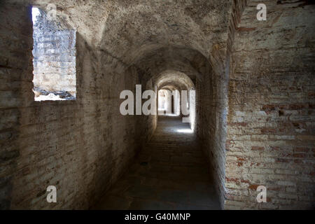 Galleria con soffitto a volta in anfiteatro, rovine di Italica, Andalusia, Spagna, Europa Foto Stock