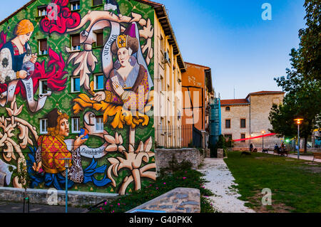 El Triunfo de Vitoria. Itinerario murale di Vitoria, IMVG. Calle Santa María 9. Vitoria-Gasteiz, Álava, Paese Basco, Spagna Foto Stock