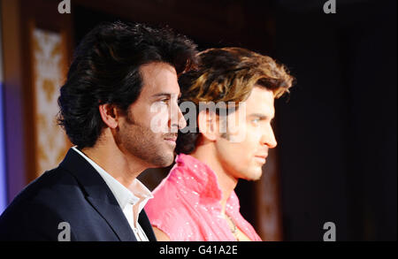 L'attore di Bollywood Hrithik Roshan svela la sua nuova opera in cera al Madame Tussauds di Londra. Foto Stock