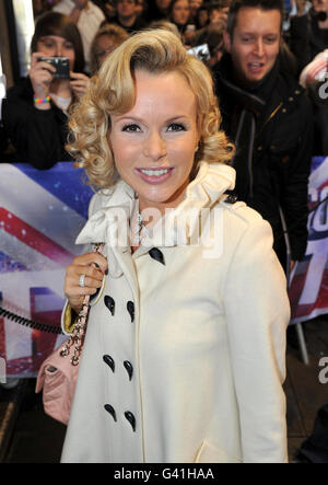 Amanda Holden arriva al Teatro dell'Opera per le audizioni di Manchester del Got Talent britannico. Foto Stock