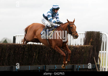 Signore generoso guidato da jockey Paddy Brennan in azione durante Il meyertimeber.com Novices 'Steeple Chase Foto Stock