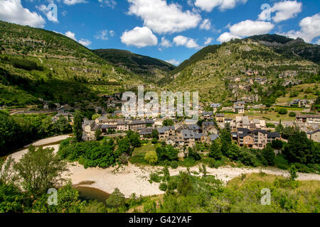 Villaggio di Sainte Enimie, Gorges du Tarn, Lozère, Francia Foto Stock