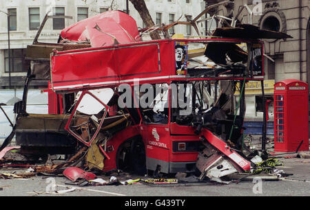 Il terrorismo - IRA - London Bus Blast Foto Stock