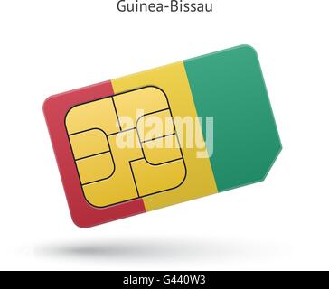 La Guinea Bissau mobile phone sim card con indicatore. Illustrazione Vettoriale