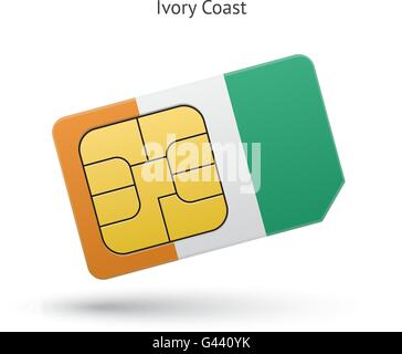 La Costa d Avorio mobile phone sim card con indicatore. Illustrazione Vettoriale